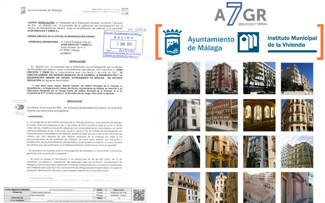 A7GR Empresa homologada para la rehabilitacion de edificios.